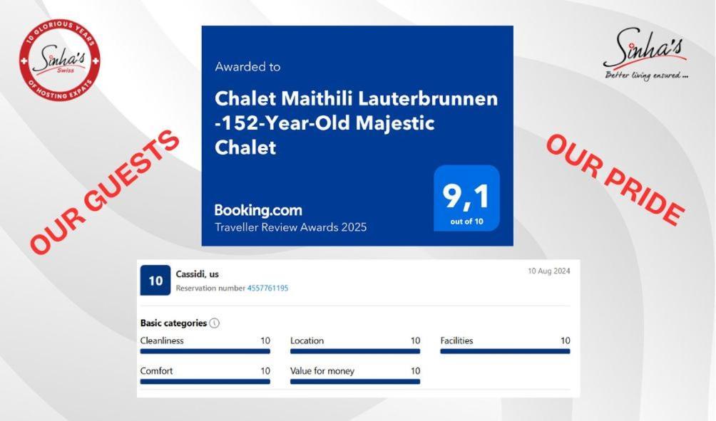 Chalet Maithili Lauterbrunnen -152-Year-Old Majestic Chalet Eksteriør billede